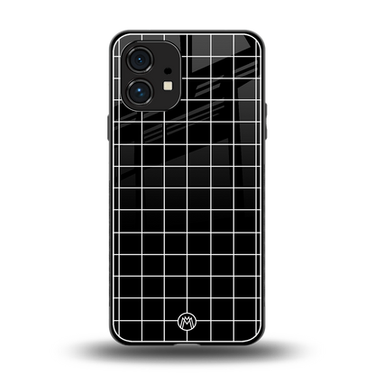 classic grid dark edition back phone cover | glass case for nothing phone 1