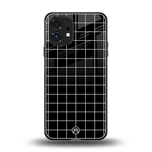 classic grid dark edition back phone cover | glass case for nothing phone 1
