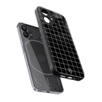 classic grid dark edition back phone cover | glass case for nothing phone 1