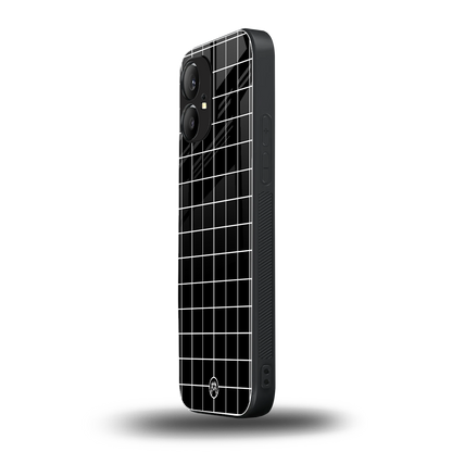 classic grid dark edition back phone cover | glass case for nothing phone 1