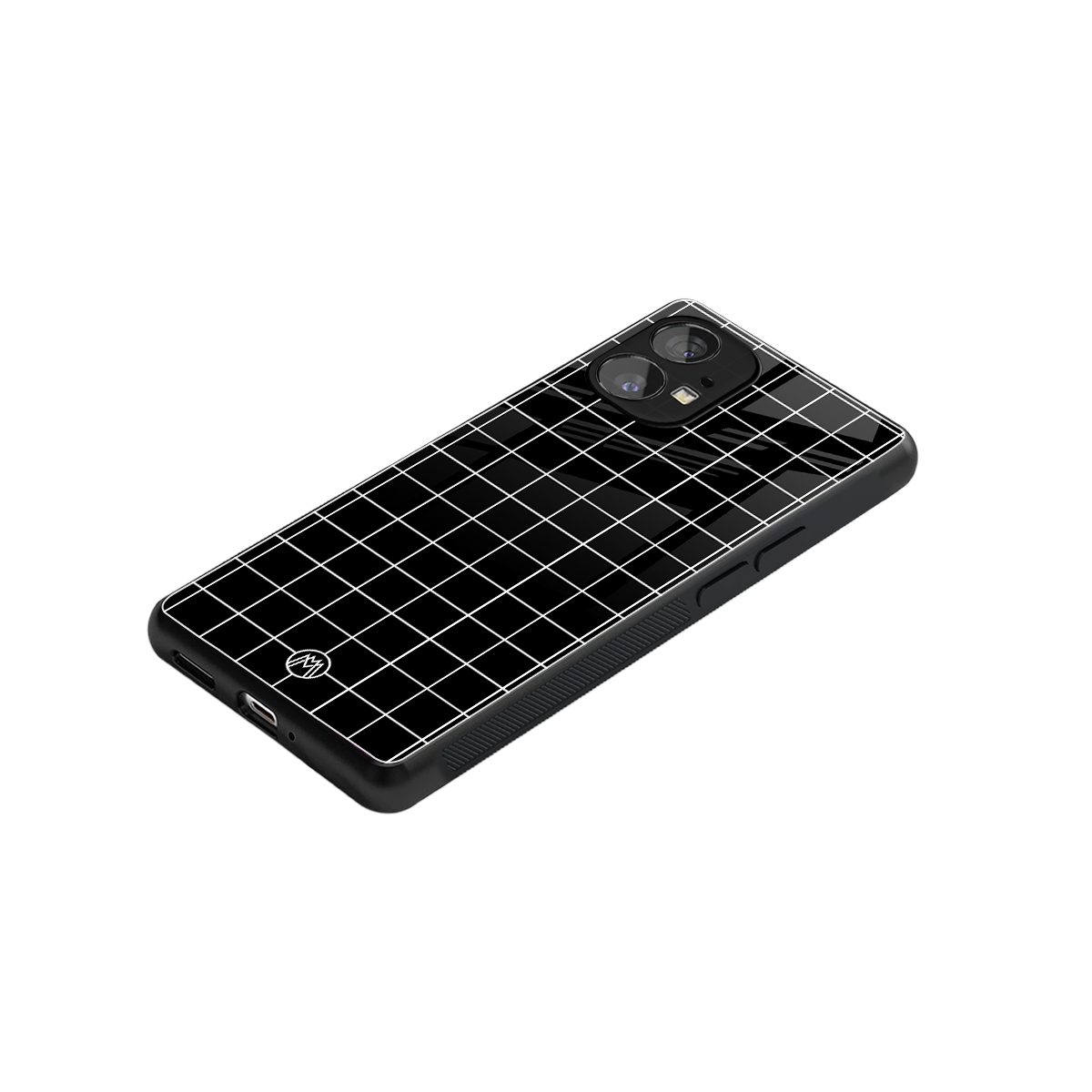 classic grid dark edition back phone cover | glass case for nothing phone 1