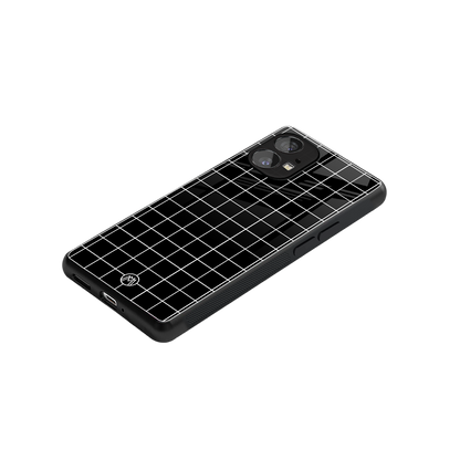 classic grid dark edition back phone cover | glass case for nothing phone 1