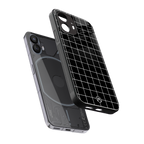 classic grid dark edition back phone cover | glass case for nothing phone 2