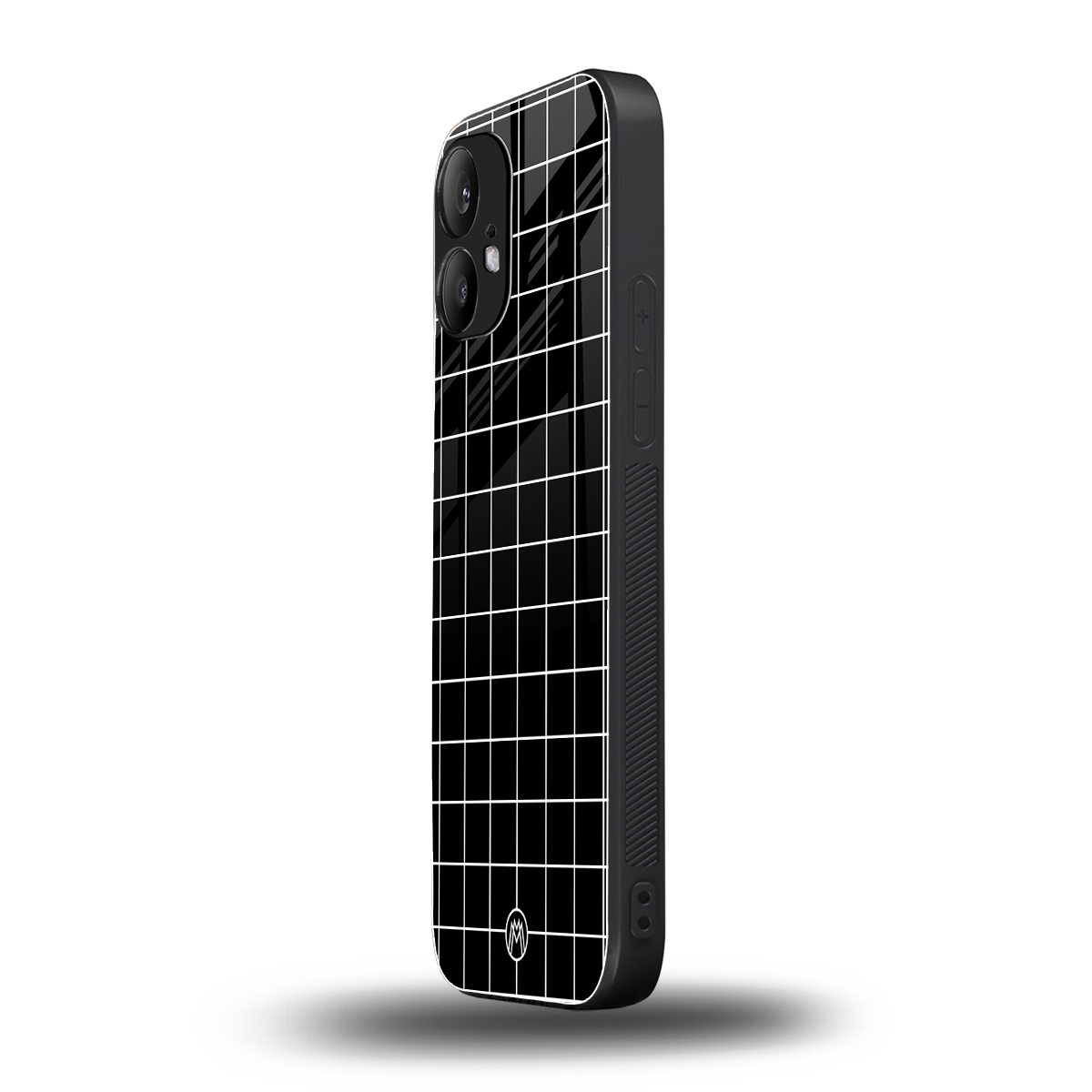 classic grid dark edition back phone cover | glass case for nothing phone 2