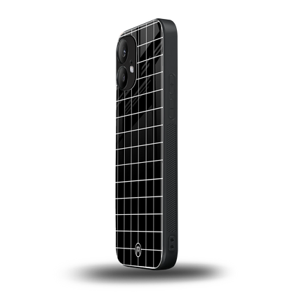 classic grid dark edition back phone cover | glass case for nothing phone 2