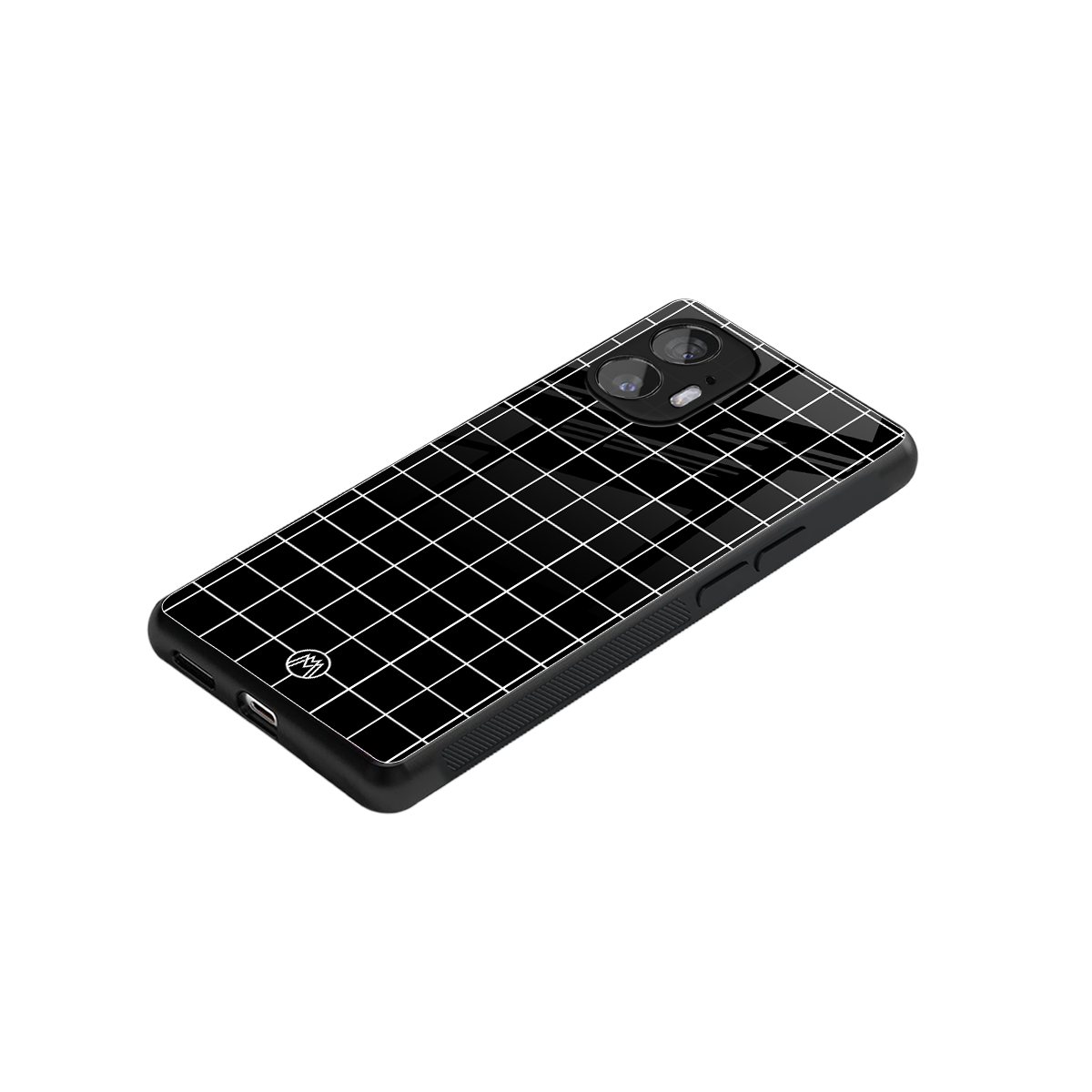 classic grid dark edition back phone cover | glass case for nothing phone 2