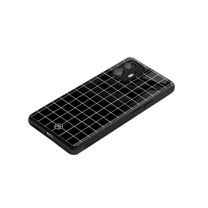 classic grid dark edition back phone cover | glass case for nothing phone 2