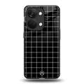classic grid dark edition back phone cover | glass case for oneplus nord 3