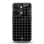 classic grid dark edition back phone cover | glass case for oneplus nord 3