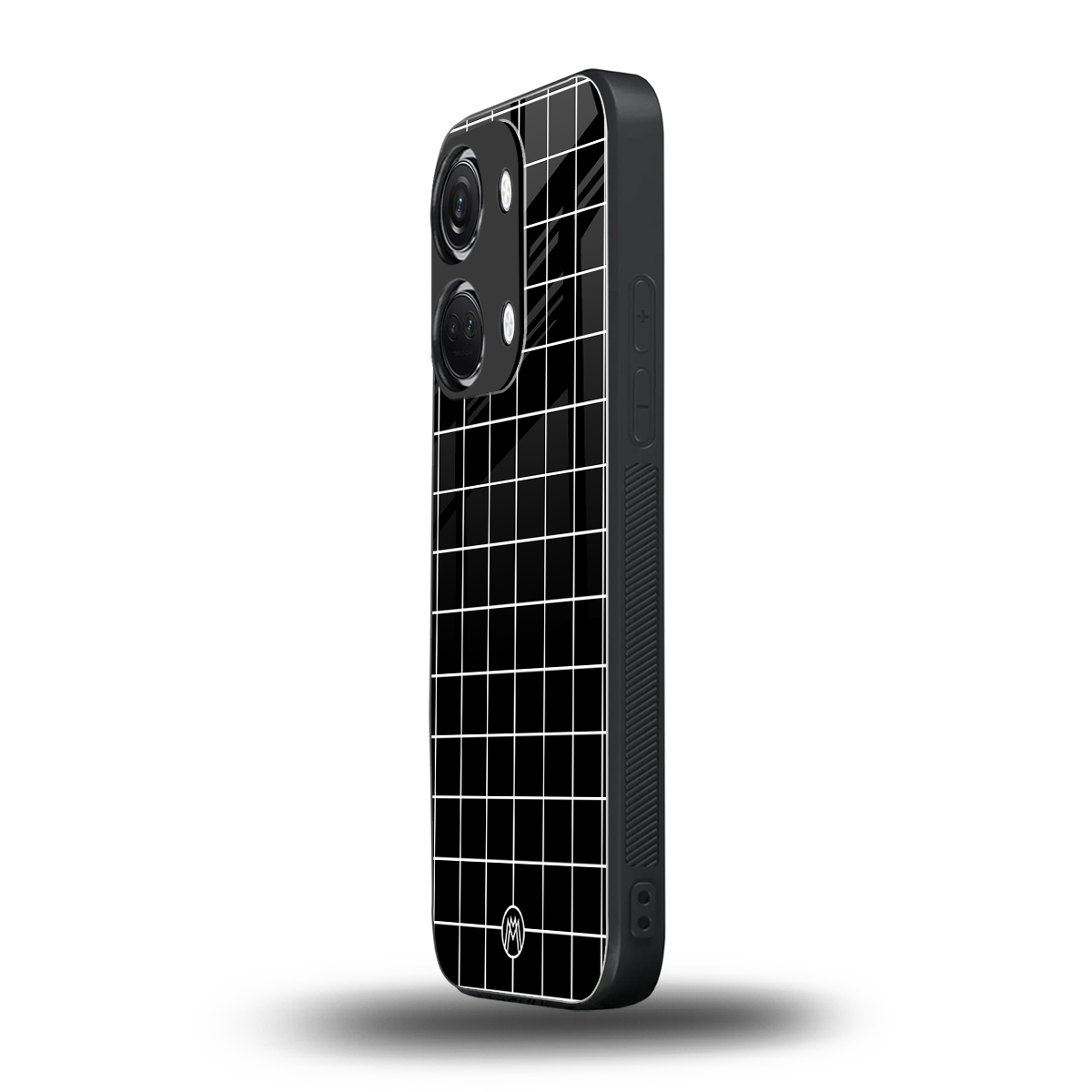 classic grid dark edition back phone cover | glass case for oneplus nord 3