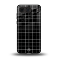 classic grid dark edition back phone cover | glass case for oneplus nord 4