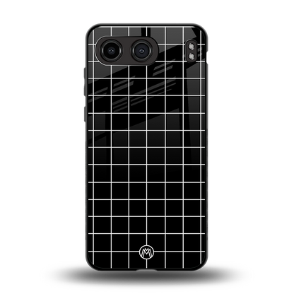 classic grid dark edition back phone cover | glass case for oneplus nord 4