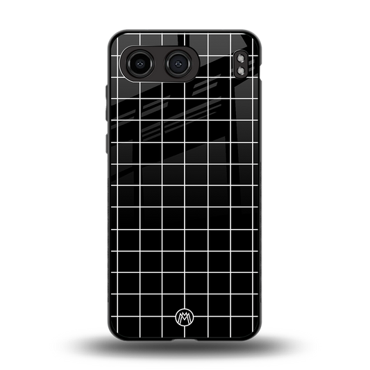 classic grid dark edition back phone cover | glass case for oneplus nord 4