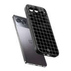 classic grid dark edition back phone cover | glass case for oneplus nord 4