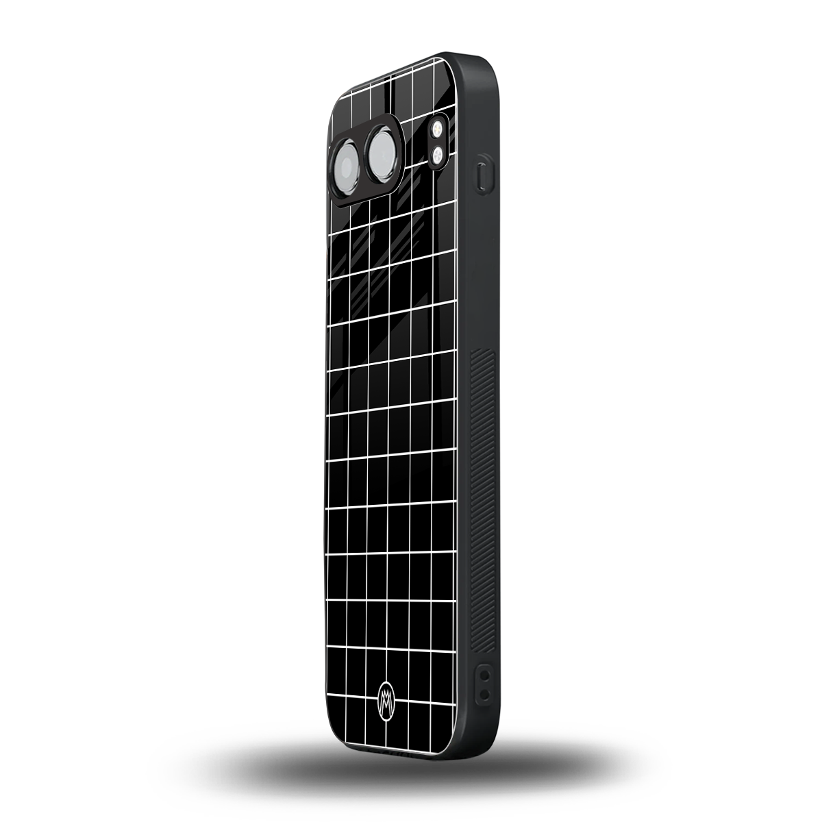 classic grid dark edition back phone cover | glass case for oneplus nord 4