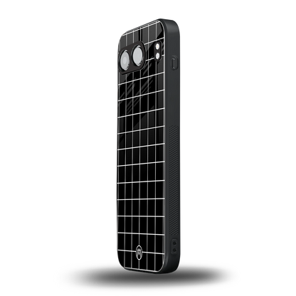 classic grid dark edition back phone cover | glass case for oneplus nord 4