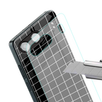 classic grid dark edition back phone cover | glass case for oneplus nord 4