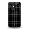 classic grid dark edition back phone cover | glass case for oneplus nord ce 3
