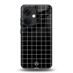 classic grid dark edition back phone cover | glass case for oneplus nord ce 3