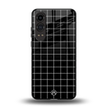 classic grid dark edition back phone cover | glass case for oneplus nord ce 4 lite