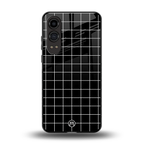 classic grid dark edition back phone cover | glass case for oneplus nord ce 4 lite