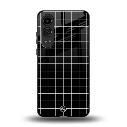 classic grid dark edition back phone cover | glass case for oneplus nord ce 4 lite