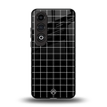 classic grid dark edition back phone cover | glass case for oneplus nord ce 4