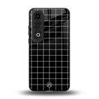 classic grid dark edition back phone cover | glass case for oneplus nord ce 4