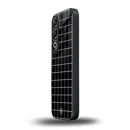 classic grid dark edition back phone cover | glass case for oneplus nord ce 4