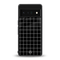 classic grid dark edition back phone cover | glass case for google pixel 6 pro