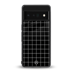 classic grid dark edition back phone cover | glass case for google pixel 6 pro