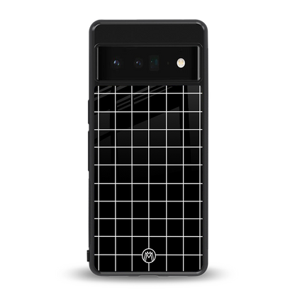 classic grid dark edition back phone cover | glass case for google pixel 6 pro