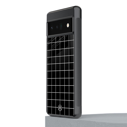 classic grid dark edition back phone cover | glass case for google pixel 6 pro