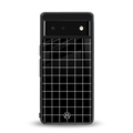 classic grid dark edition back phone cover | glass case for google pixel 6