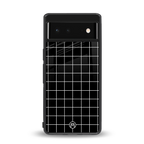 classic grid dark edition back phone cover | glass case for google pixel 6