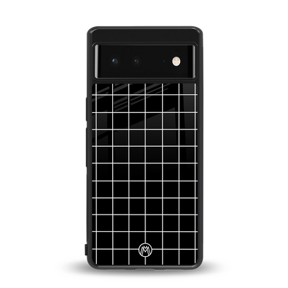 classic grid dark edition back phone cover | glass case for Google Pixel 6A