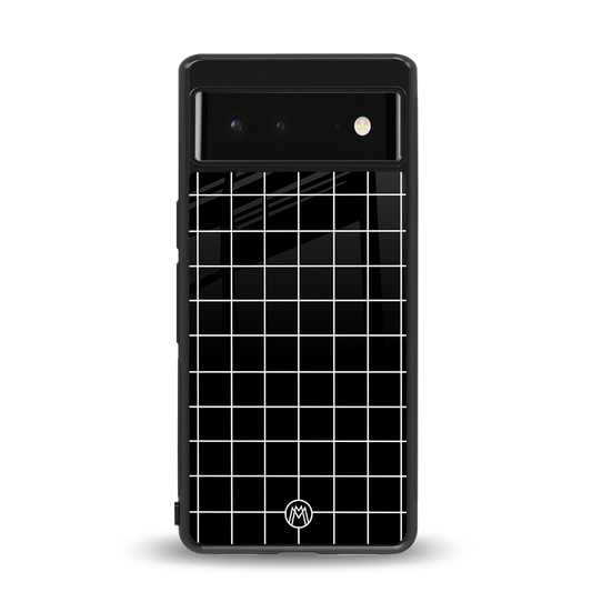 classic grid dark edition back phone cover | glass case for Google Pixel 6A