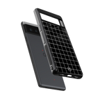 classic grid dark edition back phone cover | glass case for Google Pixel 6A