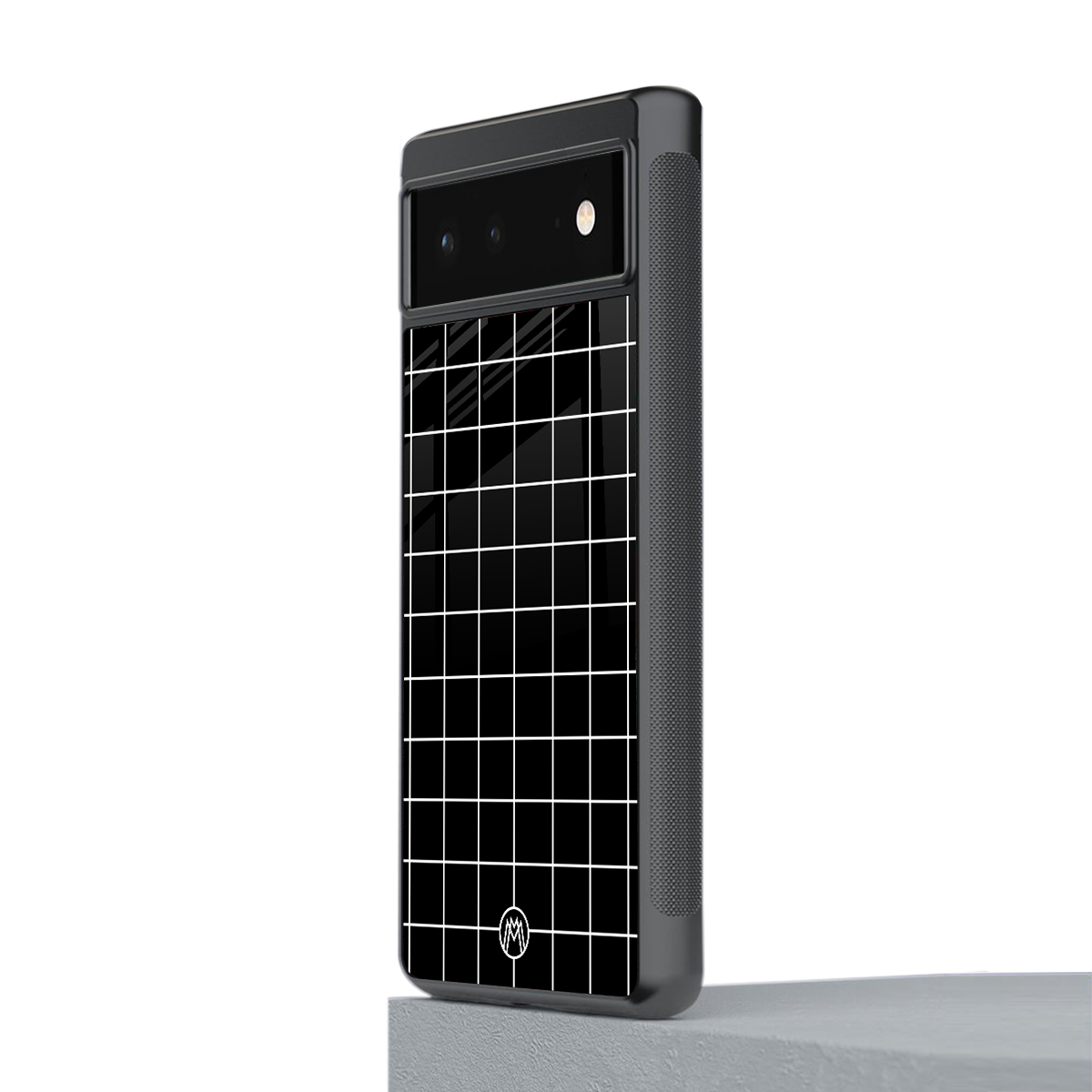 classic grid dark edition back phone cover | glass case for Google Pixel 6A