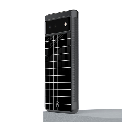 classic grid dark edition back phone cover | glass case for Google Pixel 6A