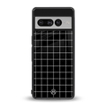 classic grid dark edition back phone cover | glass case for google pixel 7 pro
