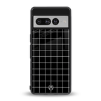 classic grid dark edition back phone cover | glass case for google pixel 7 pro
