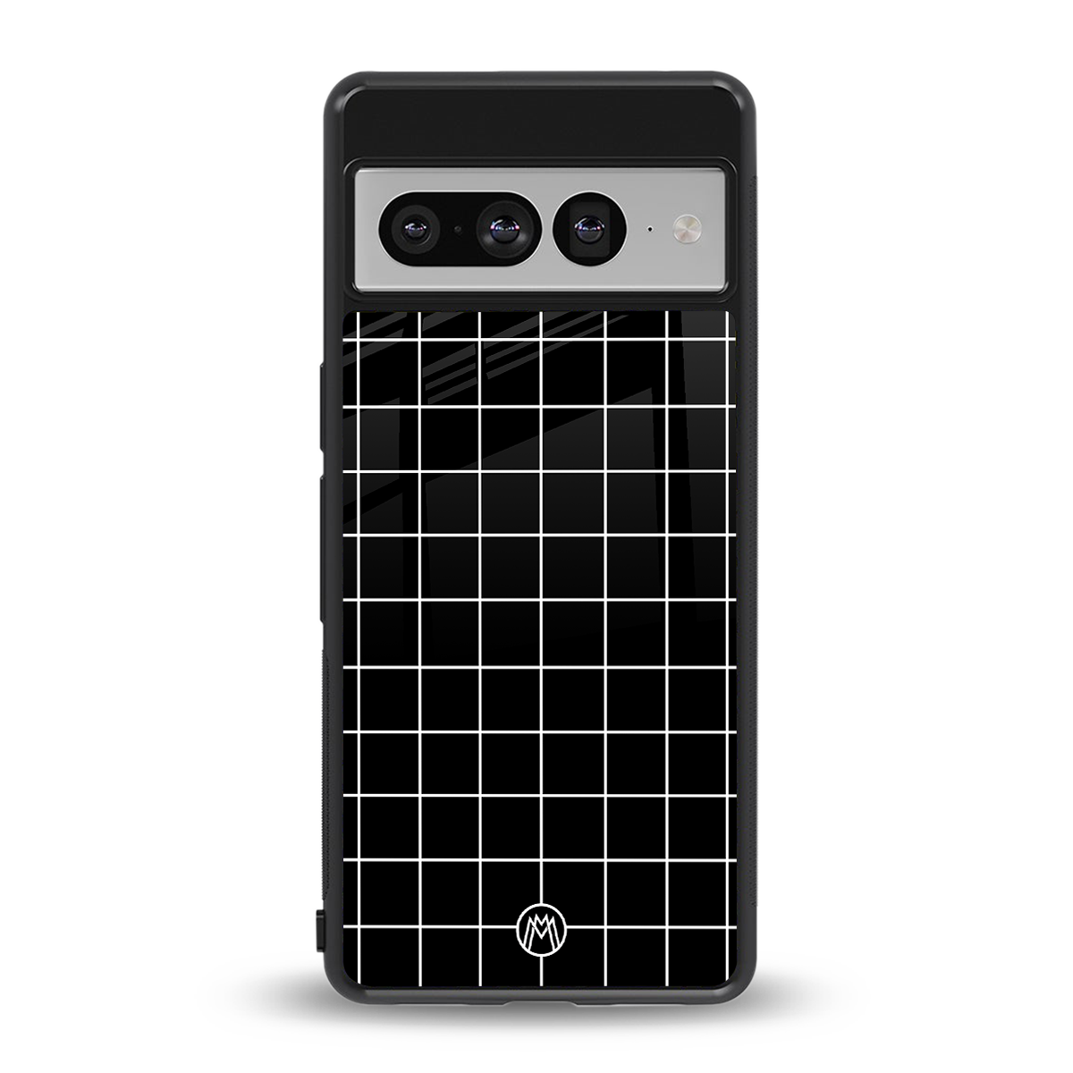 classic grid dark edition back phone cover | glass case for google pixel 7 pro