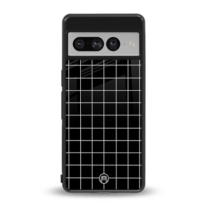 classic grid dark edition back phone cover | glass case for google pixel 7 pro