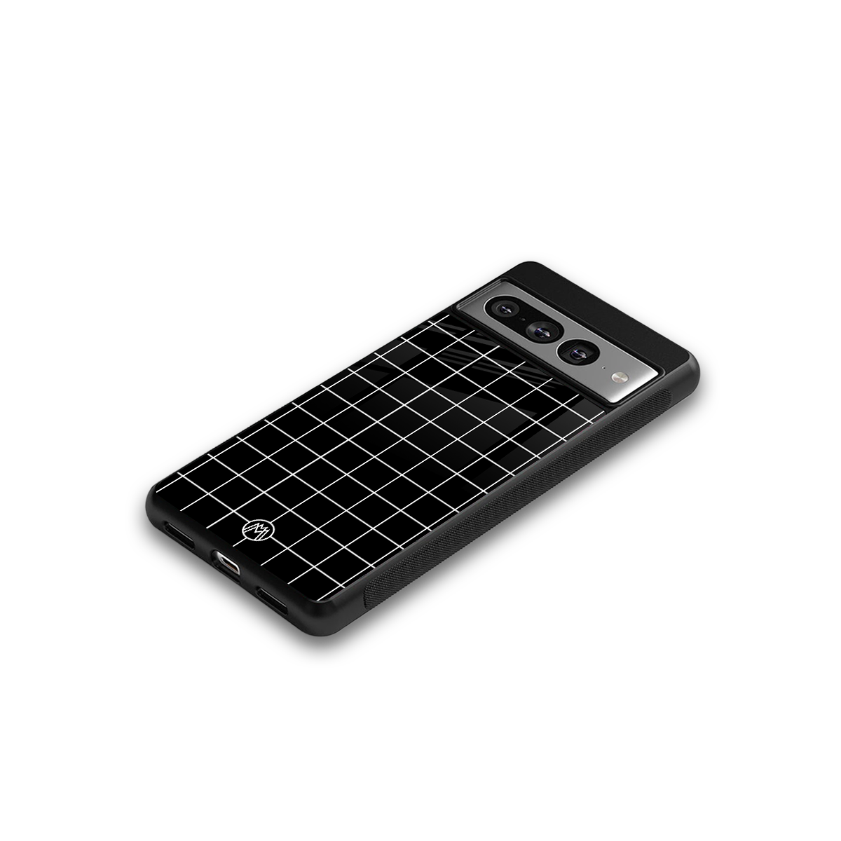 classic grid dark edition back phone cover | glass case for google pixel 7 pro