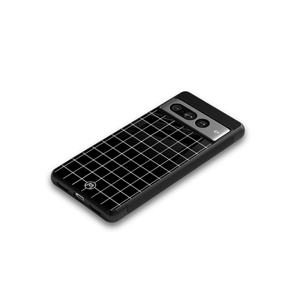 classic grid dark edition back phone cover | glass case for google pixel 7 pro
