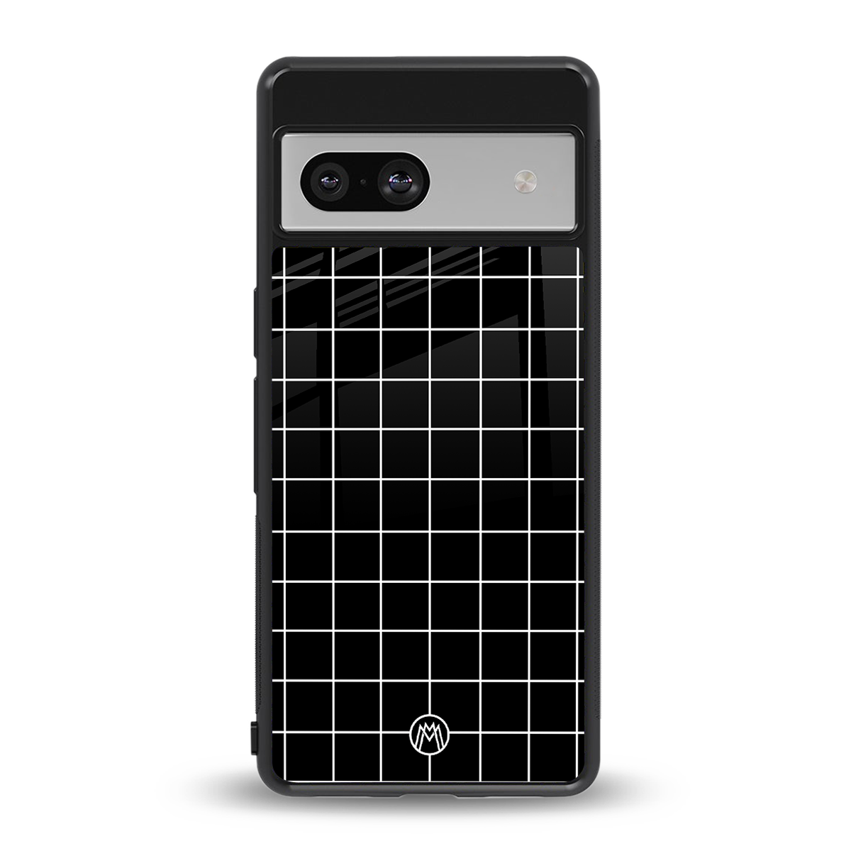 classic grid dark edition back phone cover | glass case for Google Pixel 7