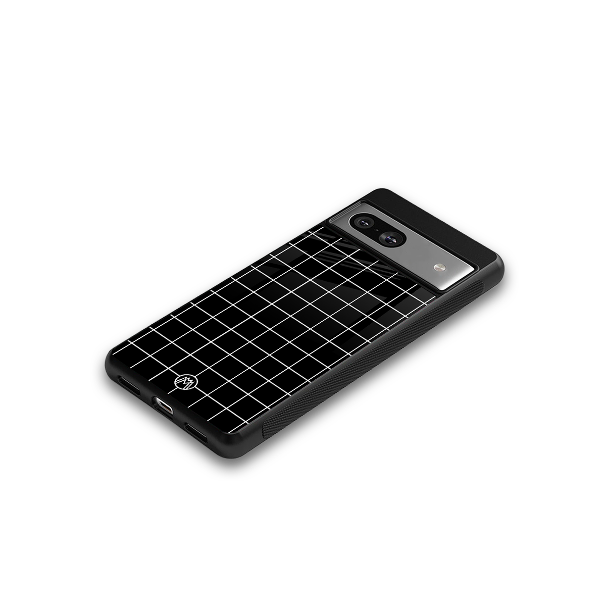 classic grid dark edition back phone cover | glass case for Google Pixel 7A
