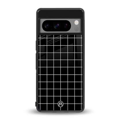 classic grid dark edition back phone cover | glass case for google pixel 8 pro