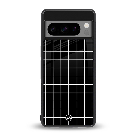 classic grid dark edition back phone cover | glass case for google pixel 8 pro